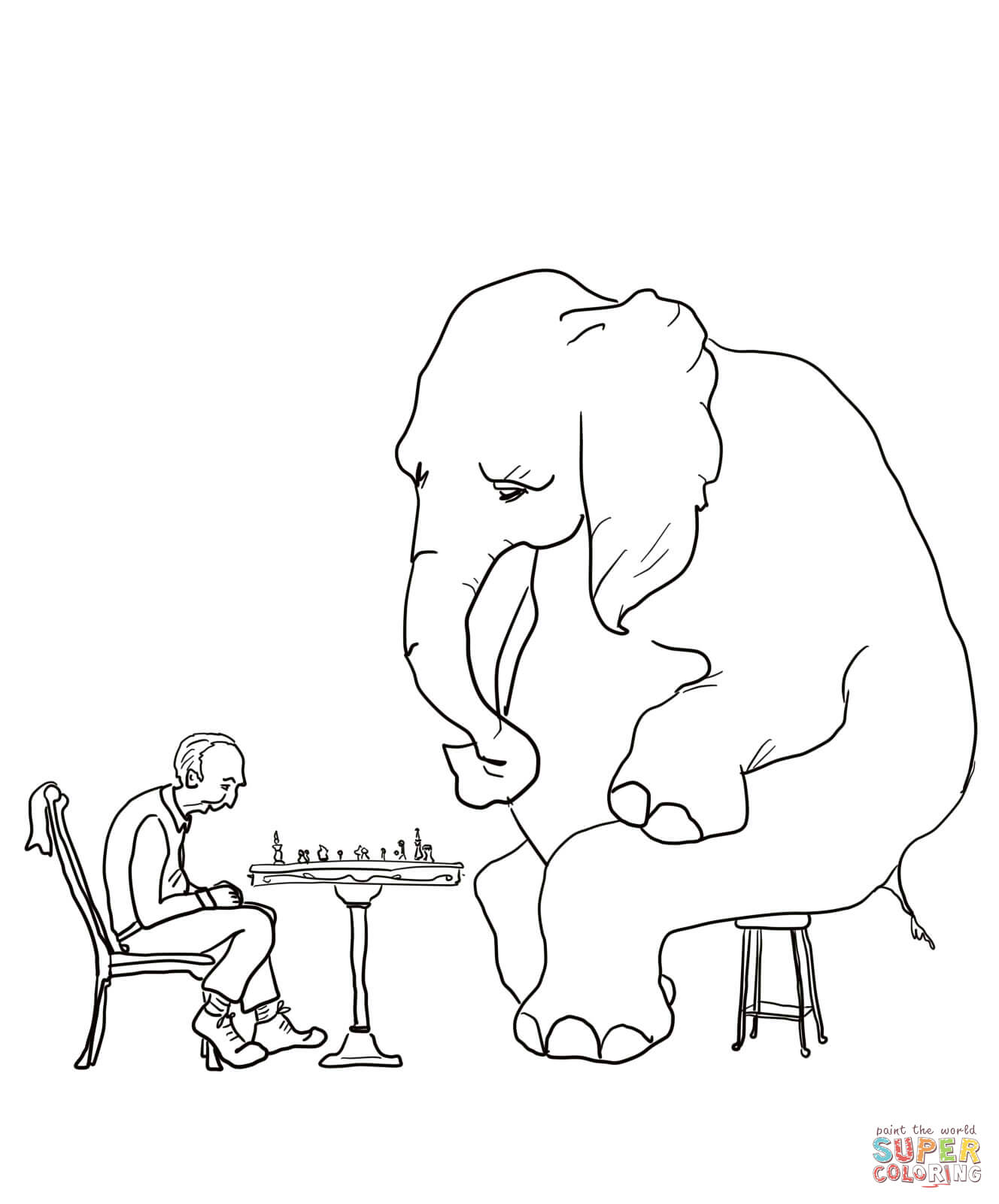 Mr Mcgee and the Elephant coloring page | Free Printable Coloring ...