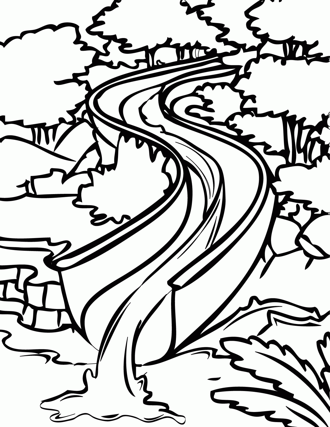 Water Slide Coloring Page - Handipoints