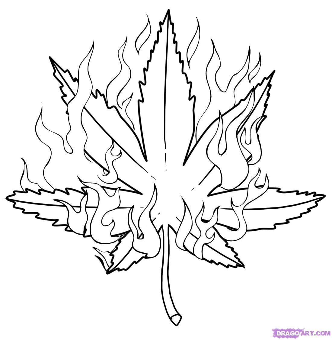Pot Leaf Coloring Page - Coloring Home