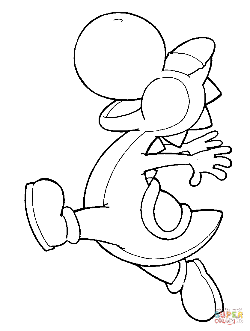 Mario Riding Yoshi coloring page | Free Printable Coloring Pages