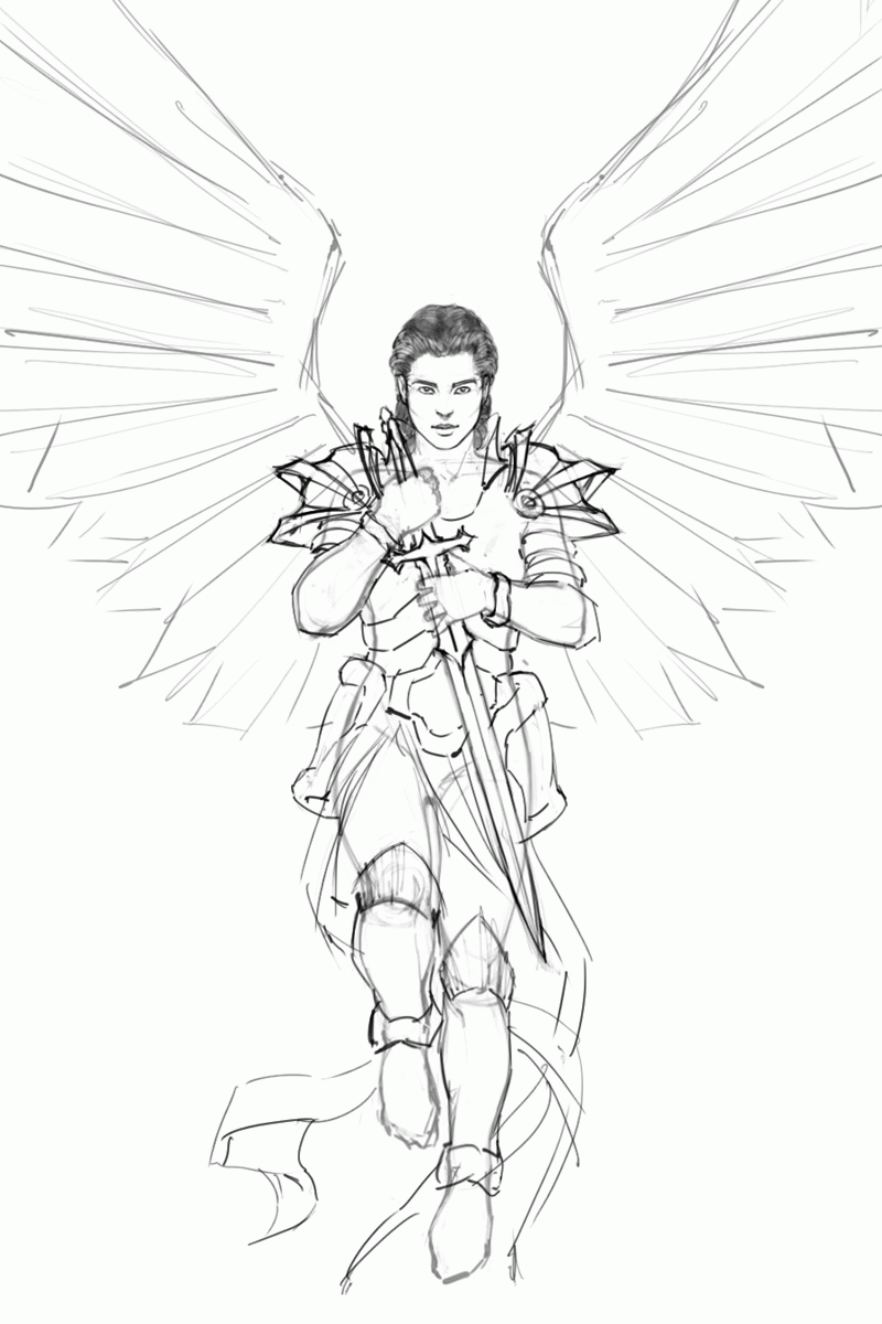 Male Guardian Angel Coloring Page - Coloring Home