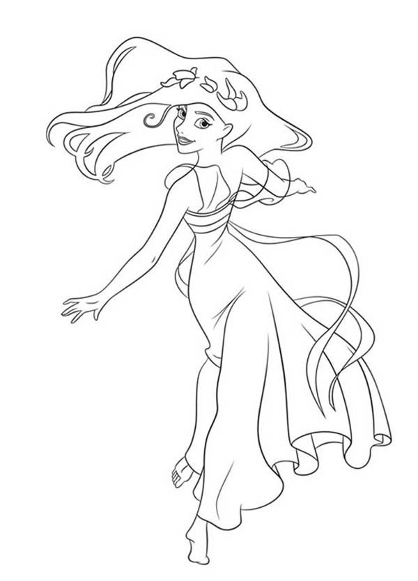 Giselle Running in Enchanted Coloring Pages | Bulk Color