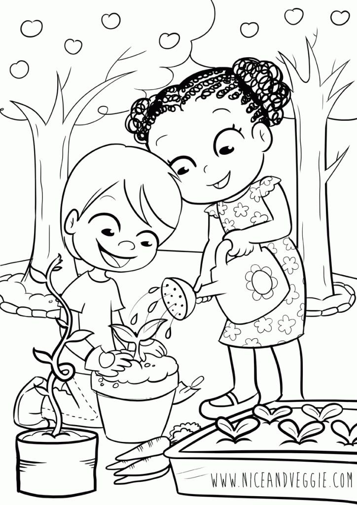 Vegetable Garden Coloring Pages For Kids And For Adults