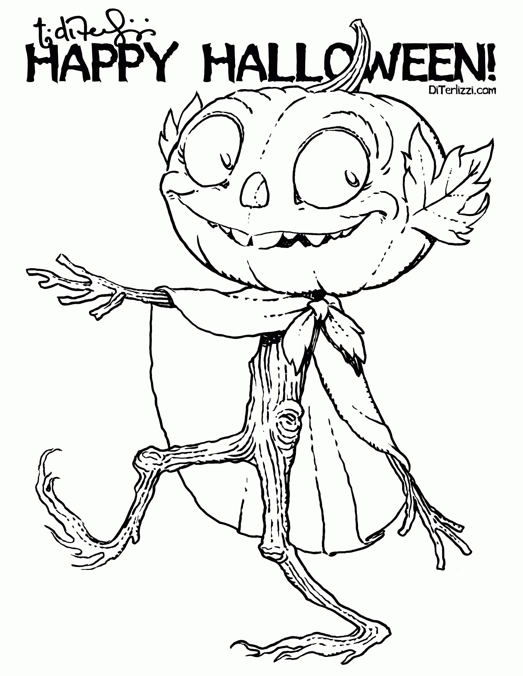 old fashioned halloween coloring pages - photo #1