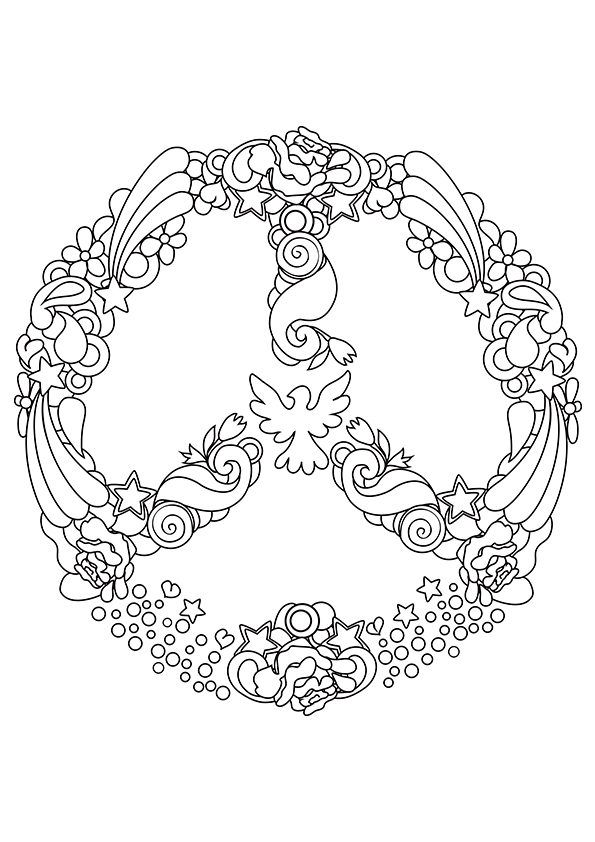 Dove Centered Peace Symbol