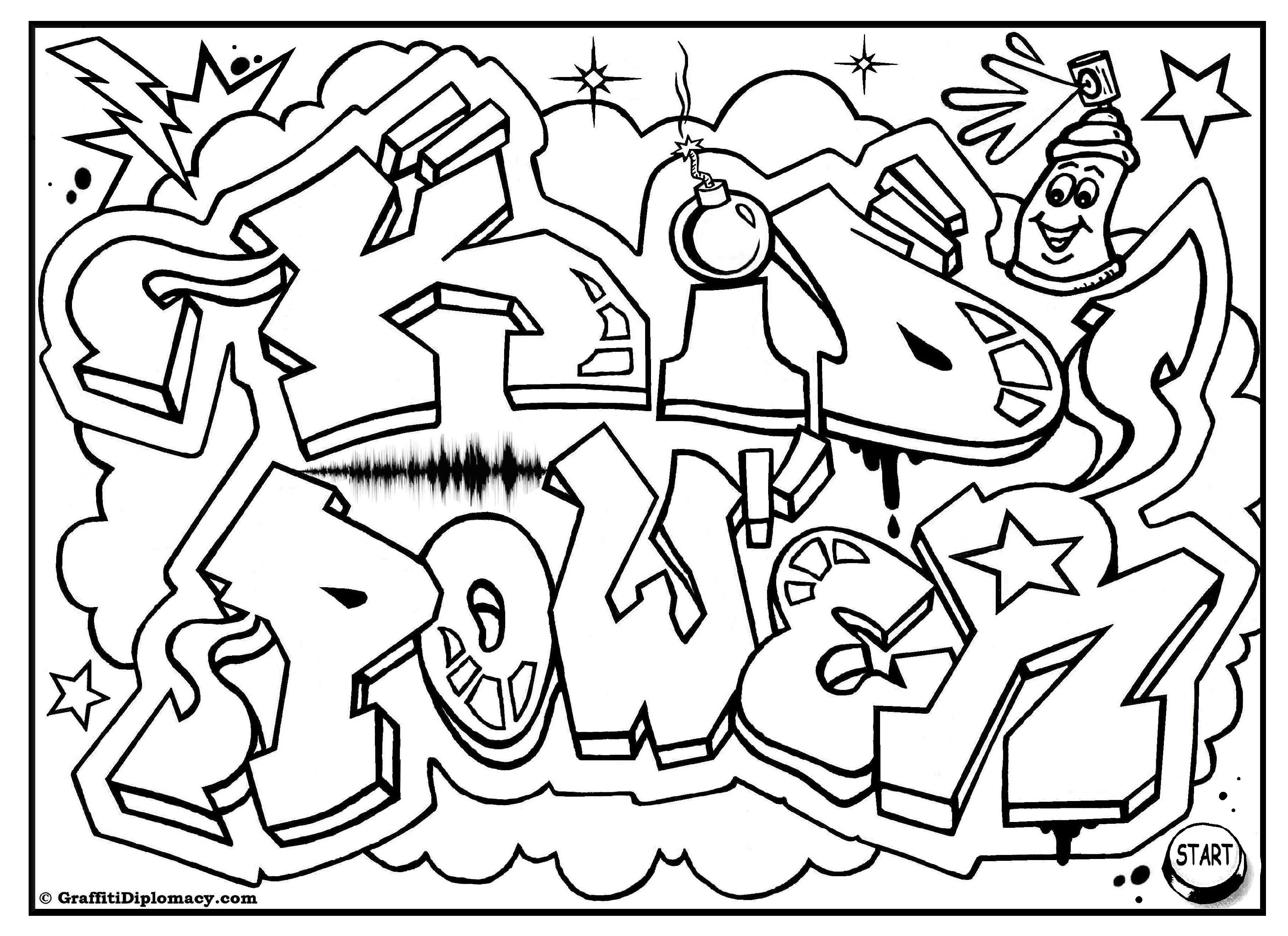 Cool Graffiti Coloring Pages - Coloring Home