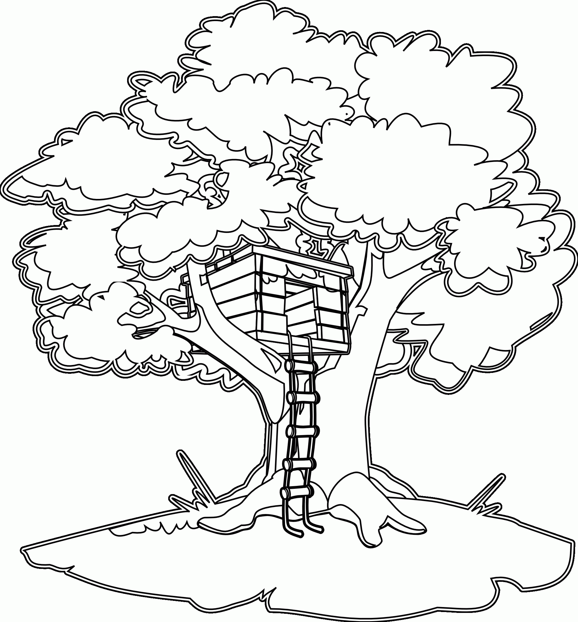 Free Tree House Coloring Pages - Coloring Home