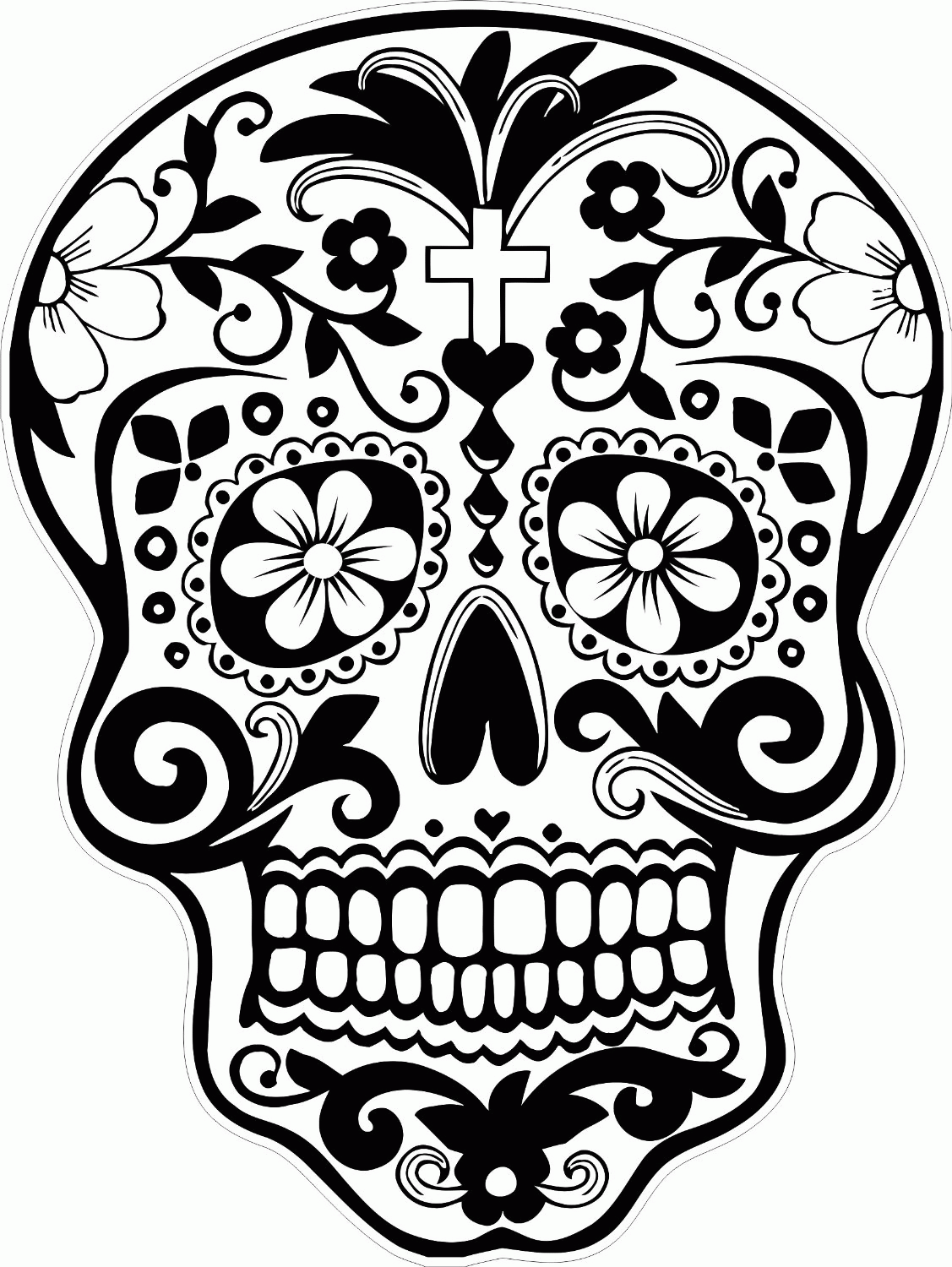 Free Printable Sugar Skull Coloring Pages For Adults - Coloring Home