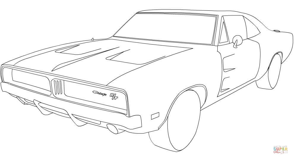 1969 Dodge Charger RT coloring page