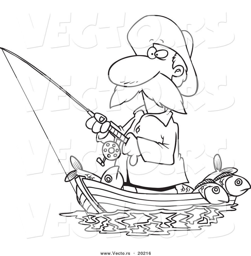 Coloring Pages Of Fishing Man - Coloring Home