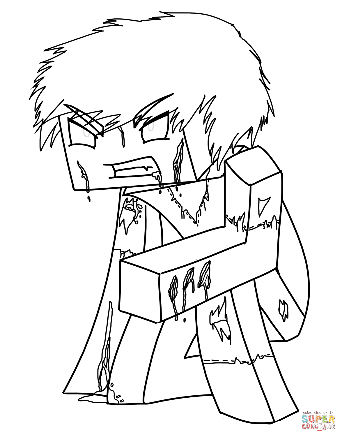 Minecraft Herobrine coloring page | Free Printable Coloring Pages