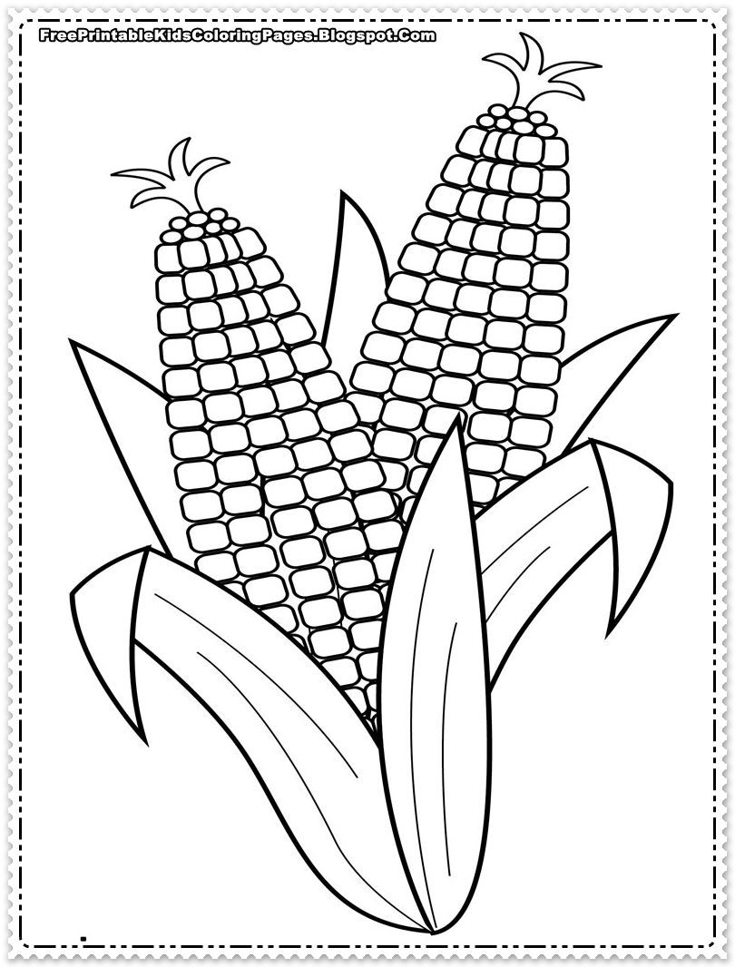 Corn Coloring Pages Printables, Corn Coloring Pages Printable Free ...