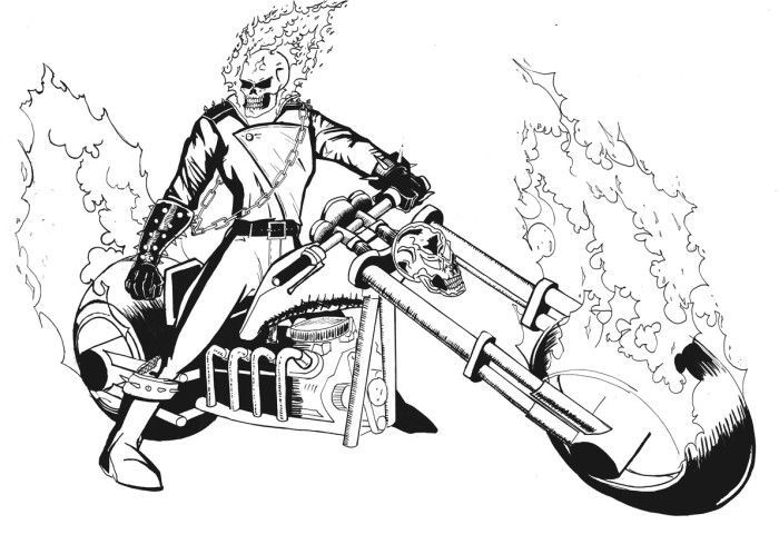 Ghost Rider Coloring Page - Coloring Home