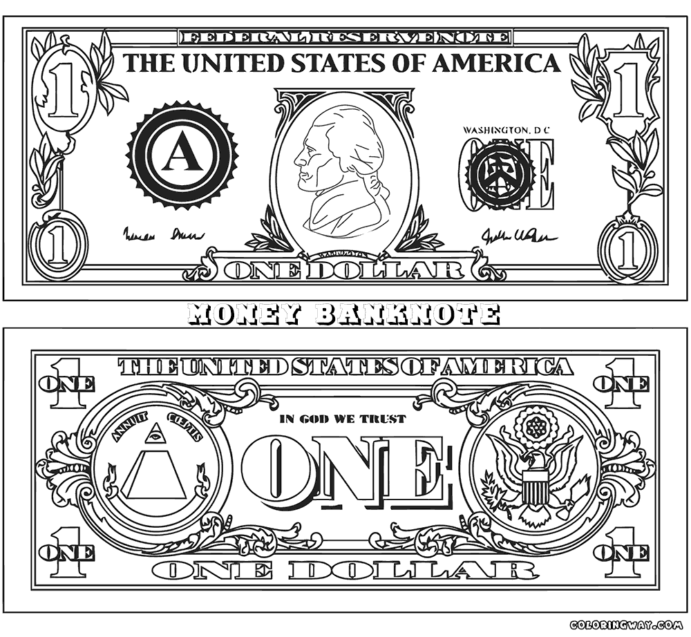 Money Coloring Page Coloring Home