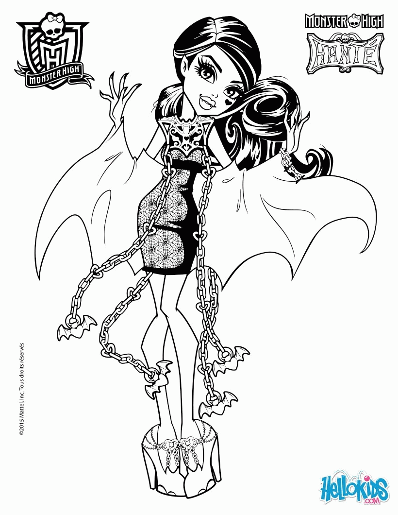 Draculaura and Clawdeen Coloring Page