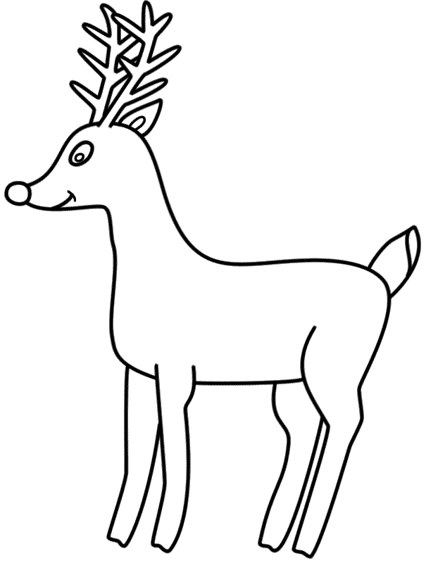 Rudolph the Red Nosed Reindeer - Coloring Page (Christmas)