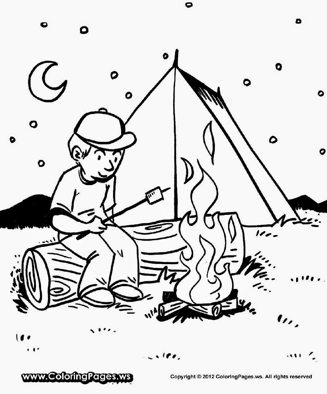 Camping - Coloring Pages for Kids and for Adults