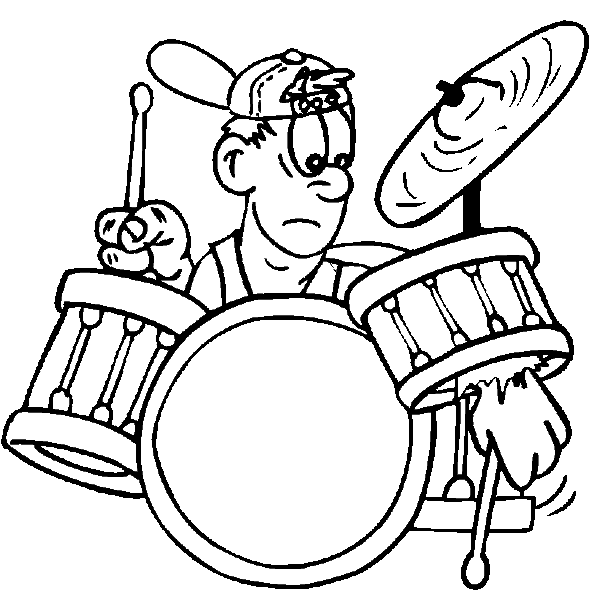 Drums And Drummer Coloring Page - Free Printable Coloring Pages ...