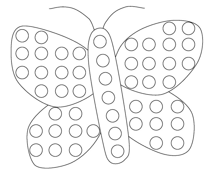 Butterfly Do A Dot Coloring Page Funnycrafts Coloring Home