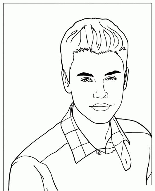 handsome justin bieber coloring sheet for justin lovers | Coloring pages,  Clip art library, People coloring pages