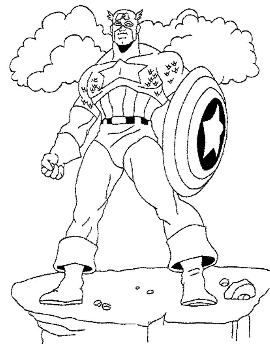 Avengers Captain America Coloring Pages For Kids | Super Heroes ...