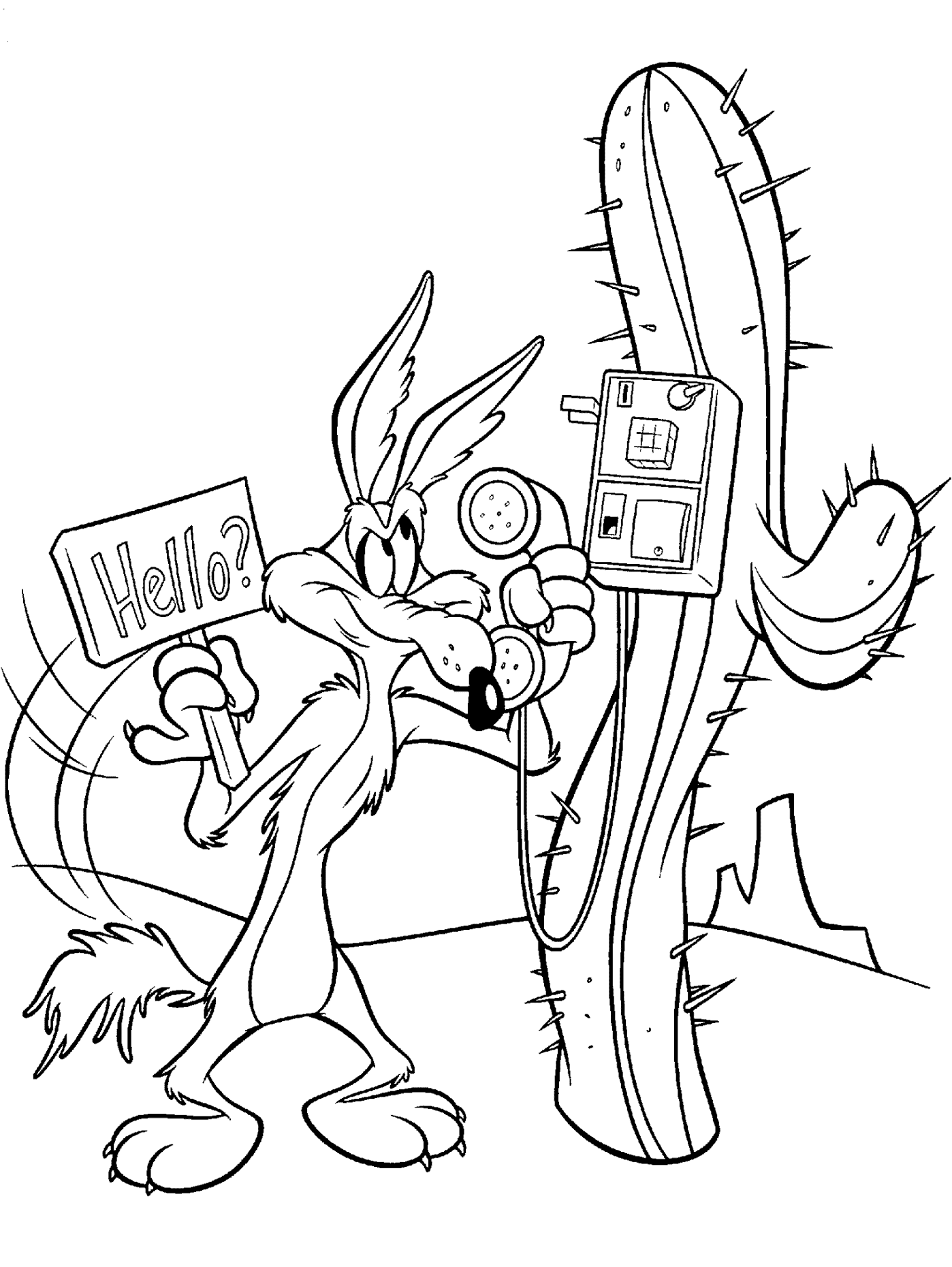 Wile E. Coyote Coloring page : LOONEY TUNES SPOT COLORING PAGES