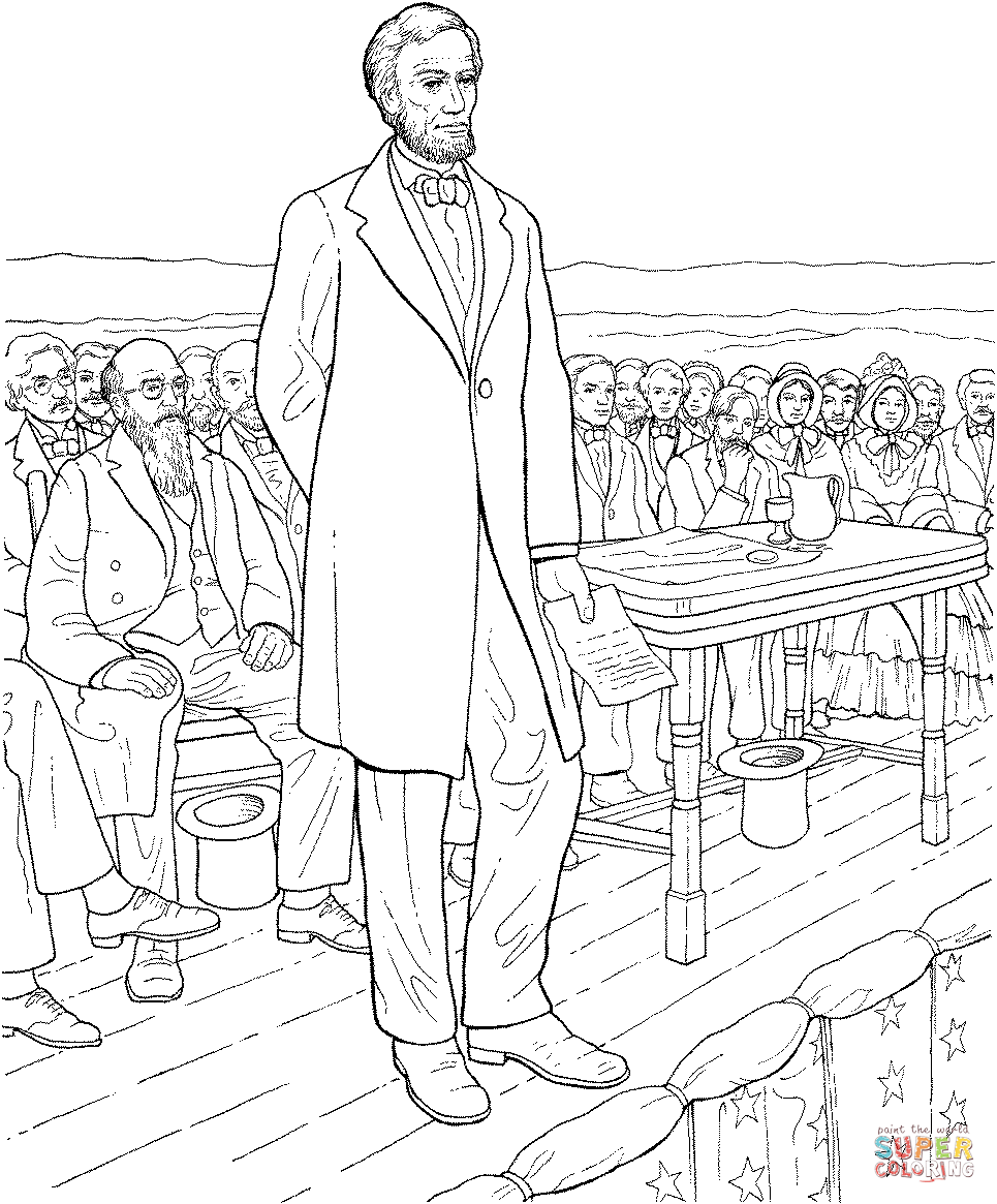 Abraham Lincoln Log Cabin coloring page | Free Printable Coloring ...