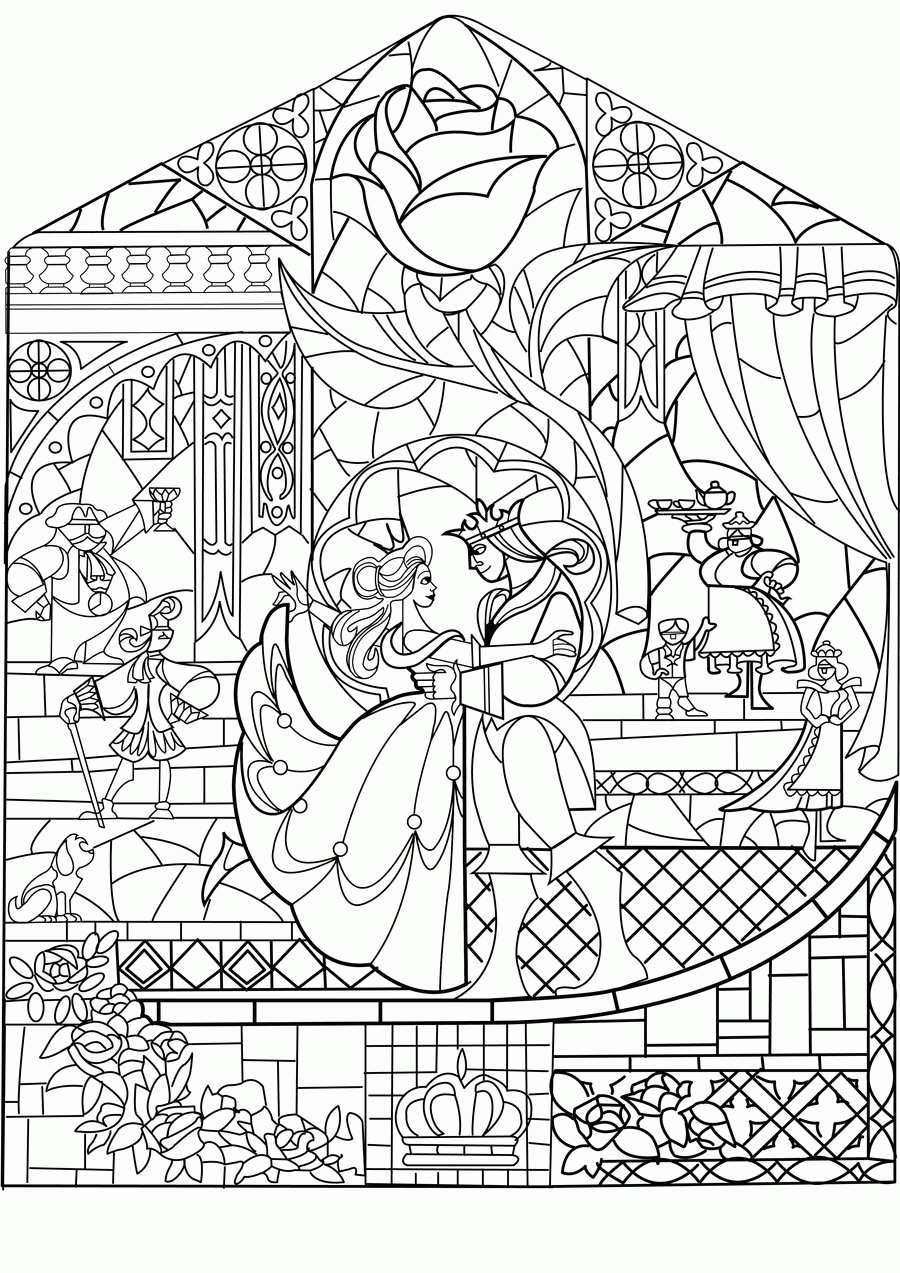 Disney Coloring Pages Beauty And The Beast Rose