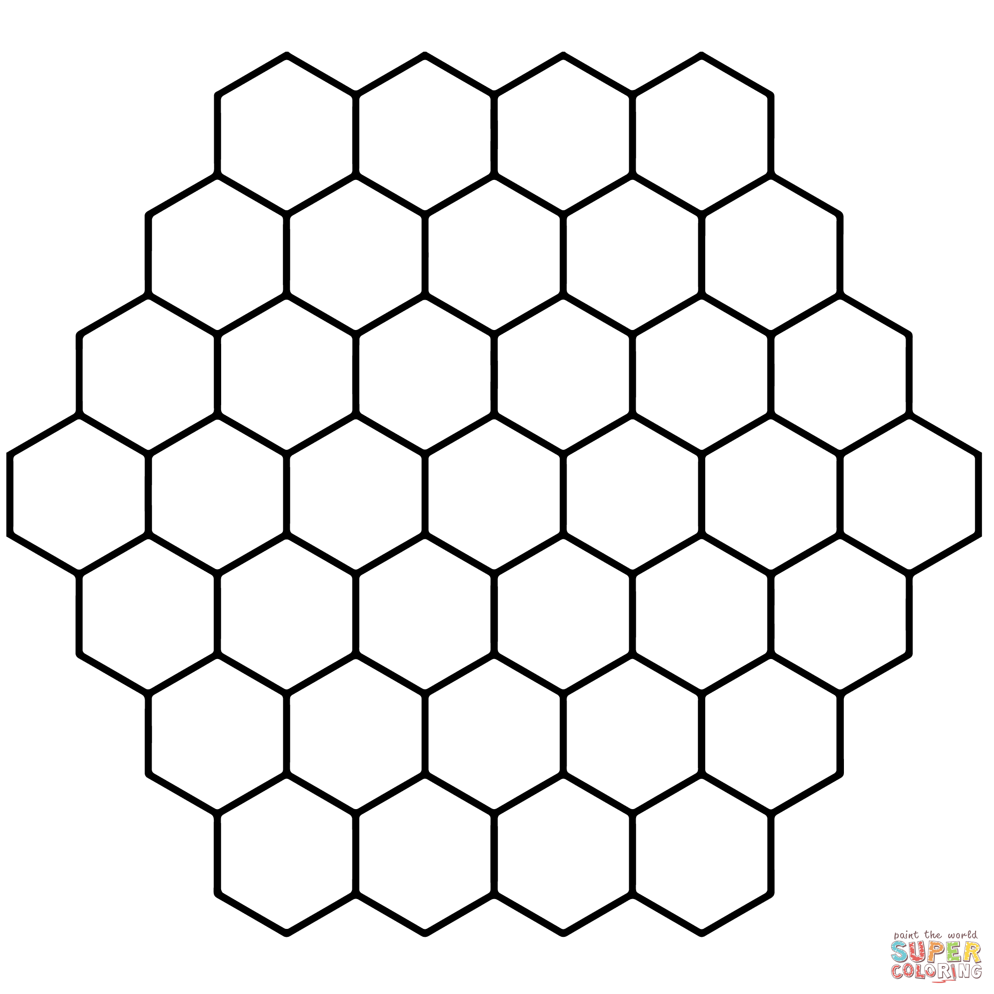 Hexagon Tessellation Coloring Page Free Printable