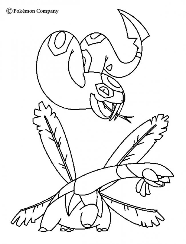 POKEMON BATTLES coloring pages - Seviper and Tropius