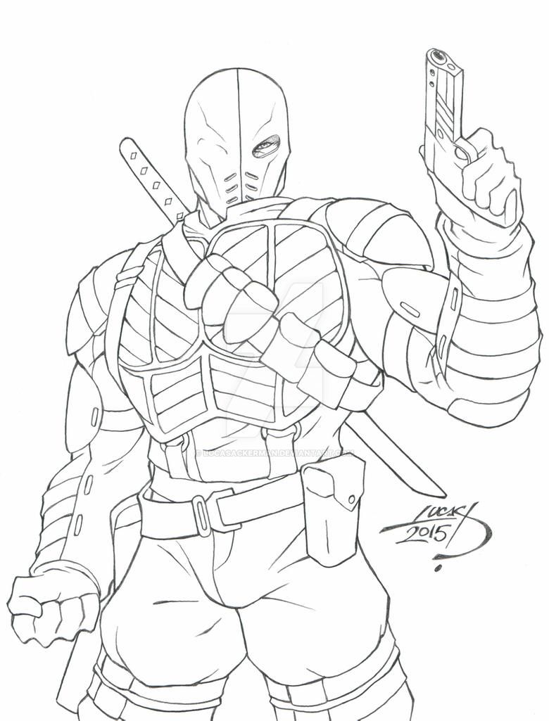 Deathstroke Drawing Colour