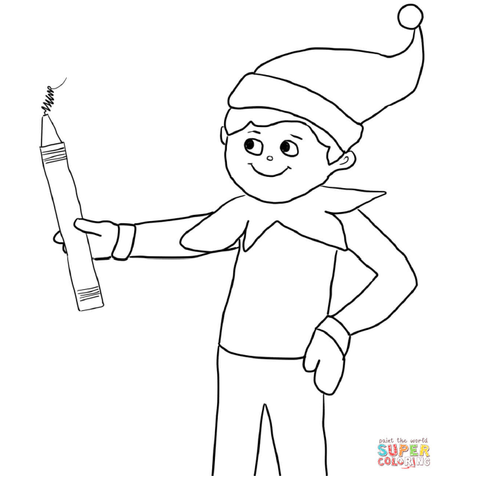 Elf on the Shelf Coloring Pages - 