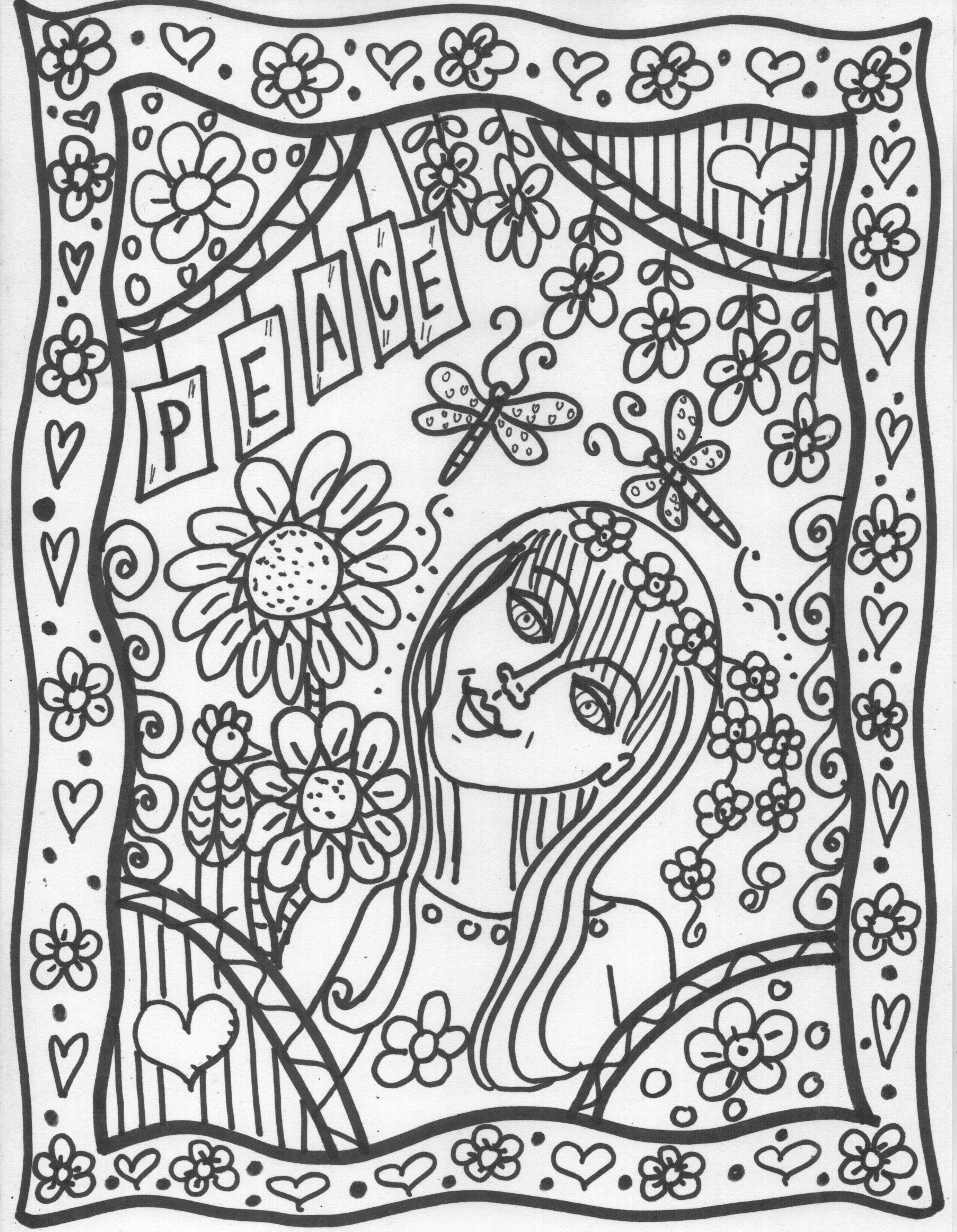 288 Cute Peace Love Happiness Coloring Pages with Printable