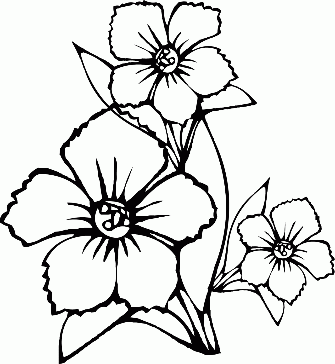 coloring-pages-flowers-for-kids | Free Coloring Pages on Masivy World