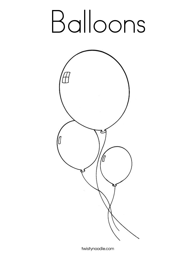 Balloons Coloring Page - Twisty Noodle