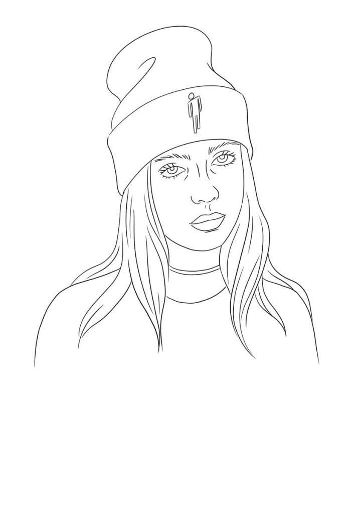 Coloring Pages Billie Eilish. Print Out Talented Singer