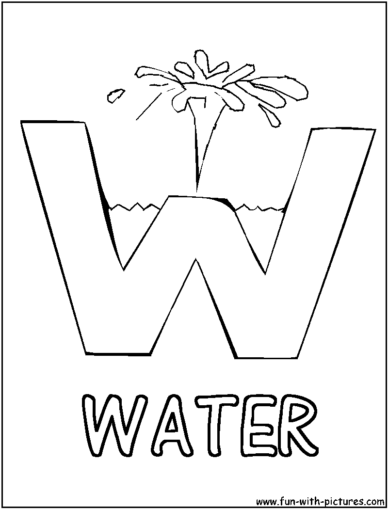 Picture Alphabets W Coloring Page
