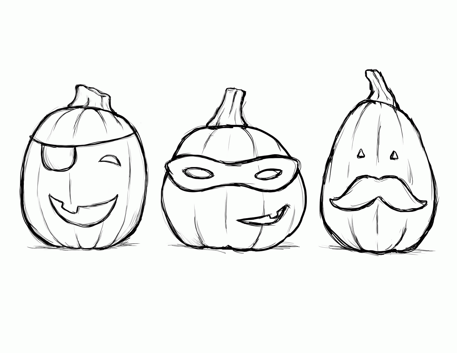 Cartoon Pumpkins Coloring Pages - Coloring Pages For All Ages