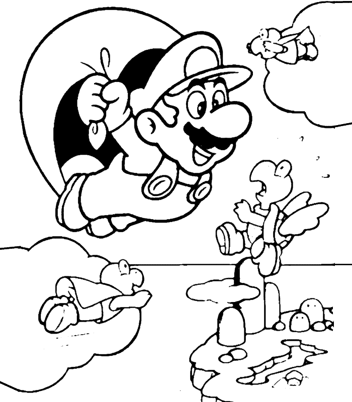 Super Mario Coloring Page - Coloring Pages for Kids and for Adults