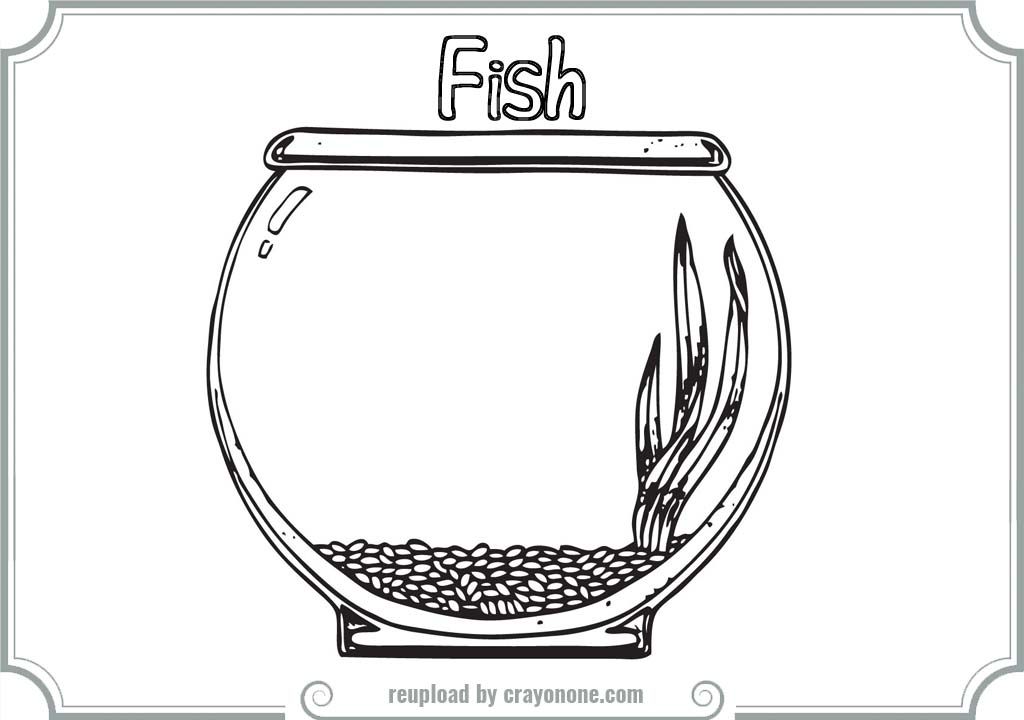 Fish Bowl Coloring Page Printable - Coloring Home