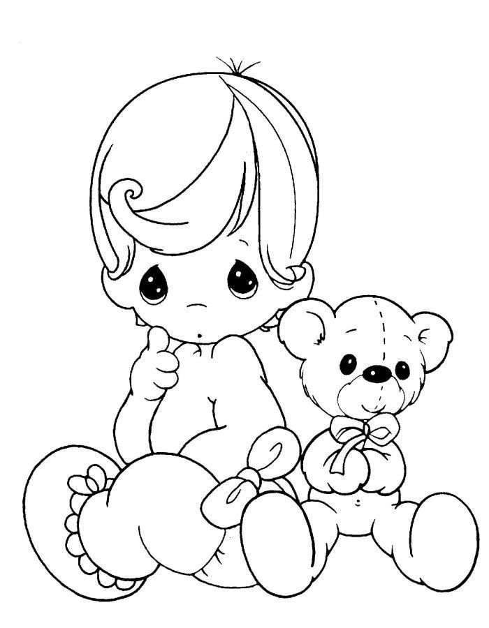 Precious Moments Baby And Teddy Bear Coloring Pages - Precious ...