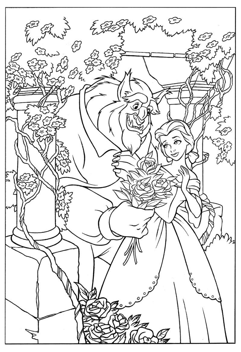 coloring-pages-beauty-and-the-beast-coloring-home