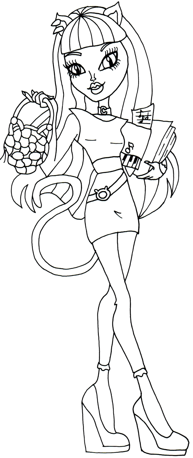 Free Printable Monster High Coloring Pages: Catty Noir Scaremester ...
