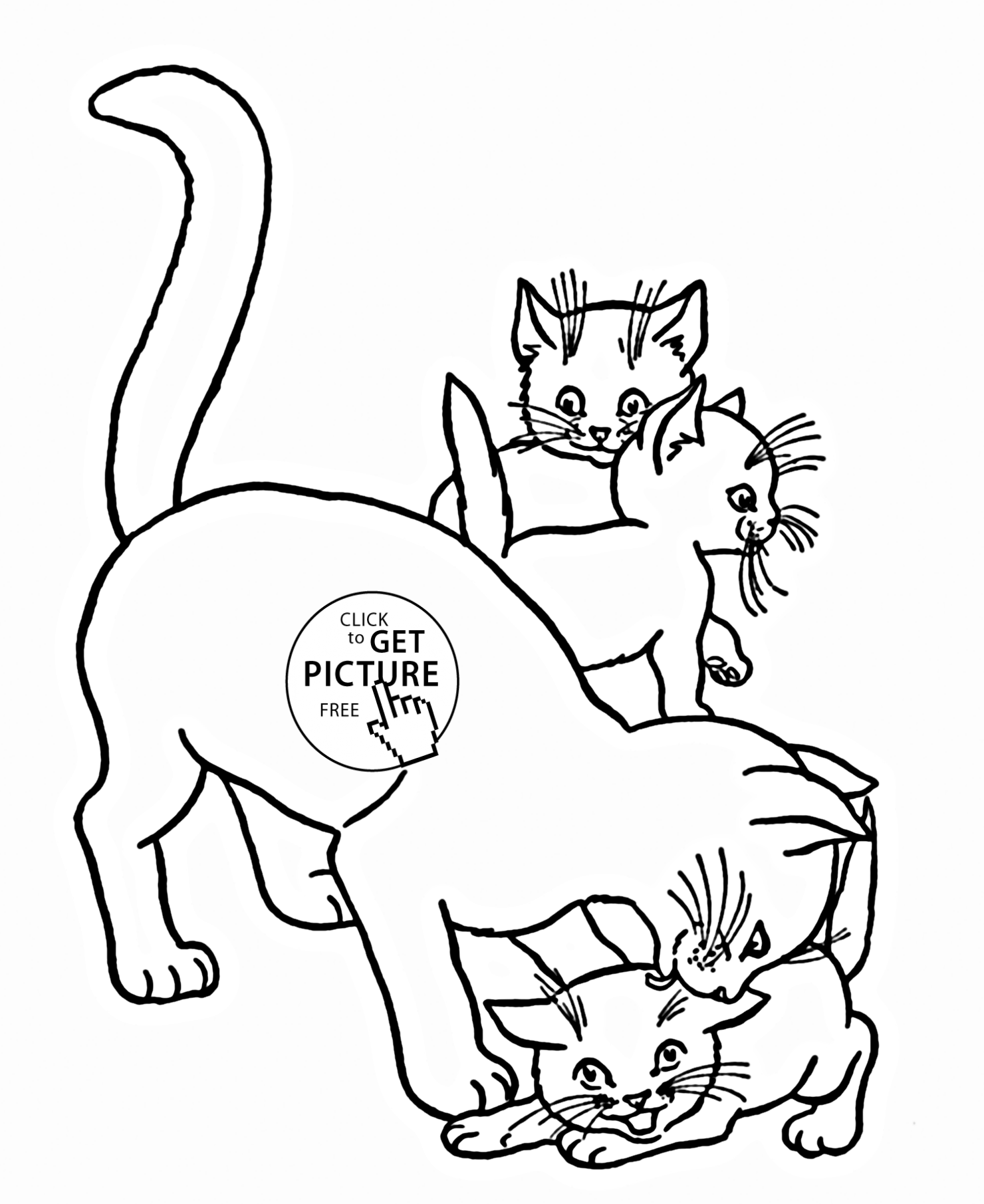Kitten Outline Coloring Page Coloring Home