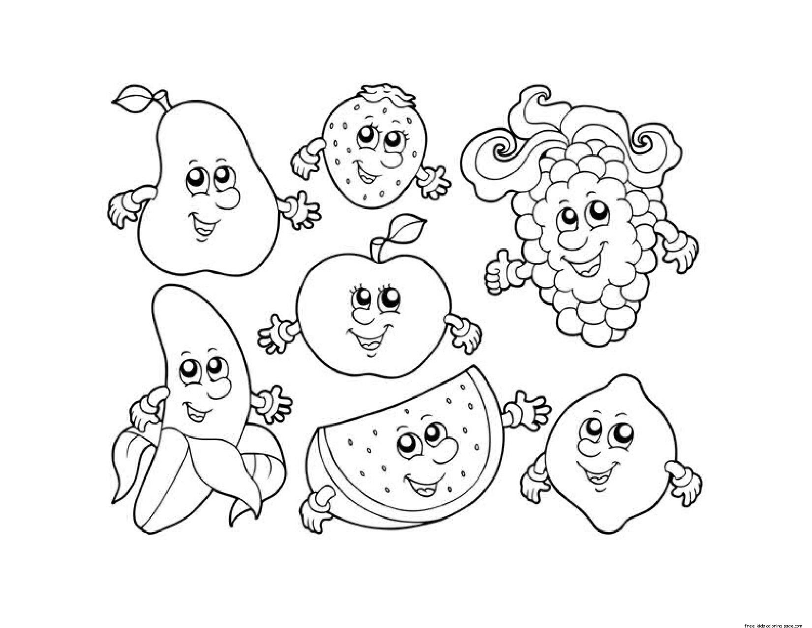 Fruits Printable Coloring Pages - Coloring Home
