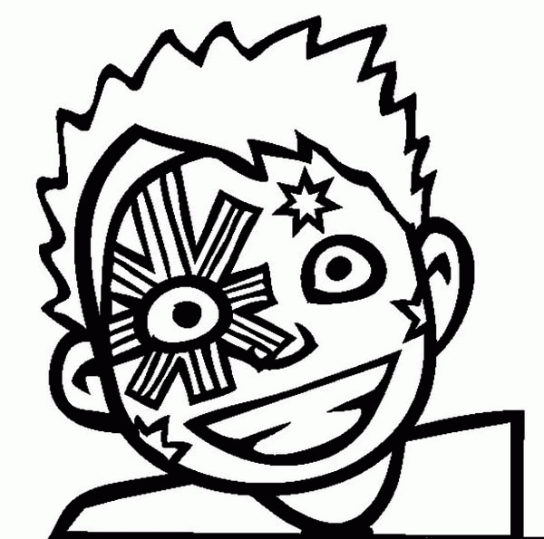 A Boy In Flag Face Painting Enjoy The Australia Day Coloring Page
