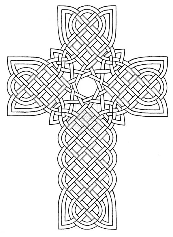 Tribal Cross Design Coloring Page | Coloring Sun
