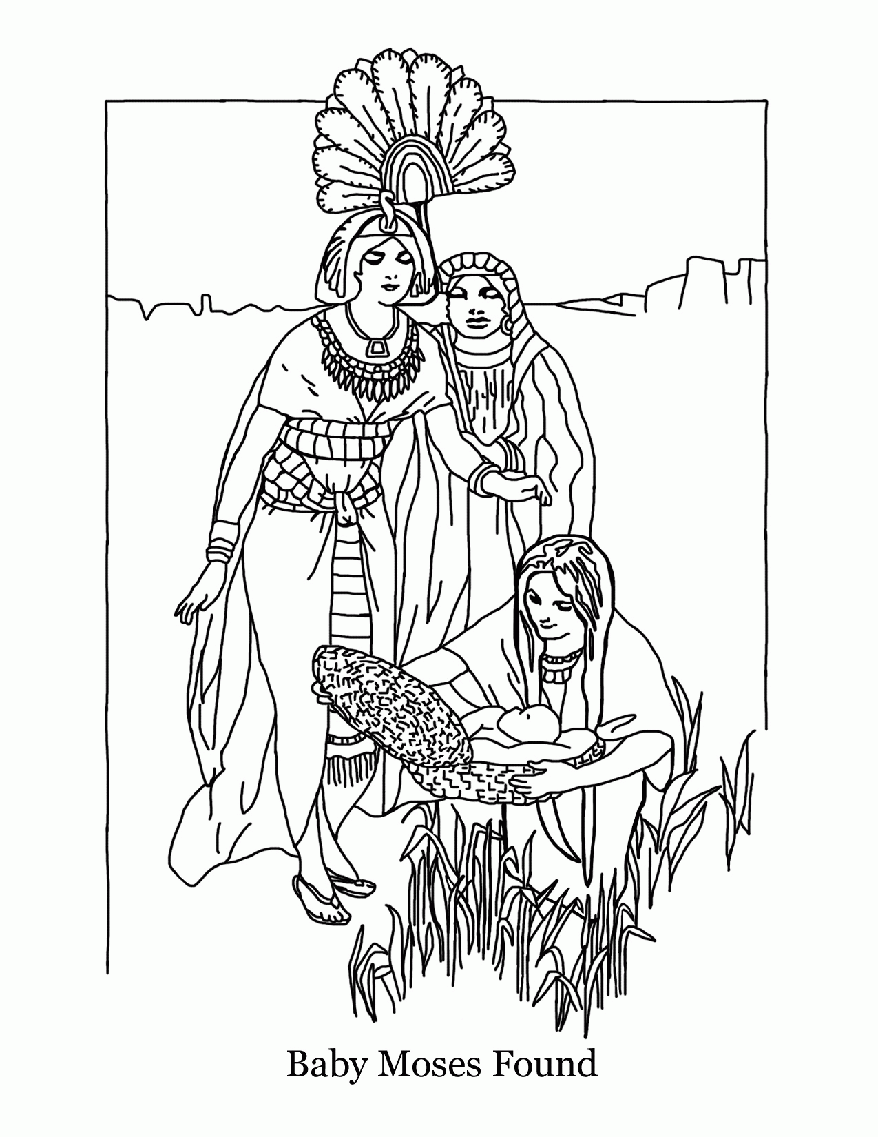 Baby Moses Coloring Page - Coloring Home