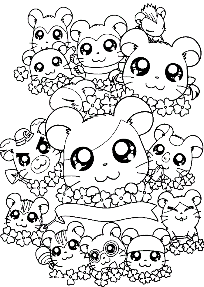Cartoon Hamtaro Coloring Pages - Coloring Pages For All Ages