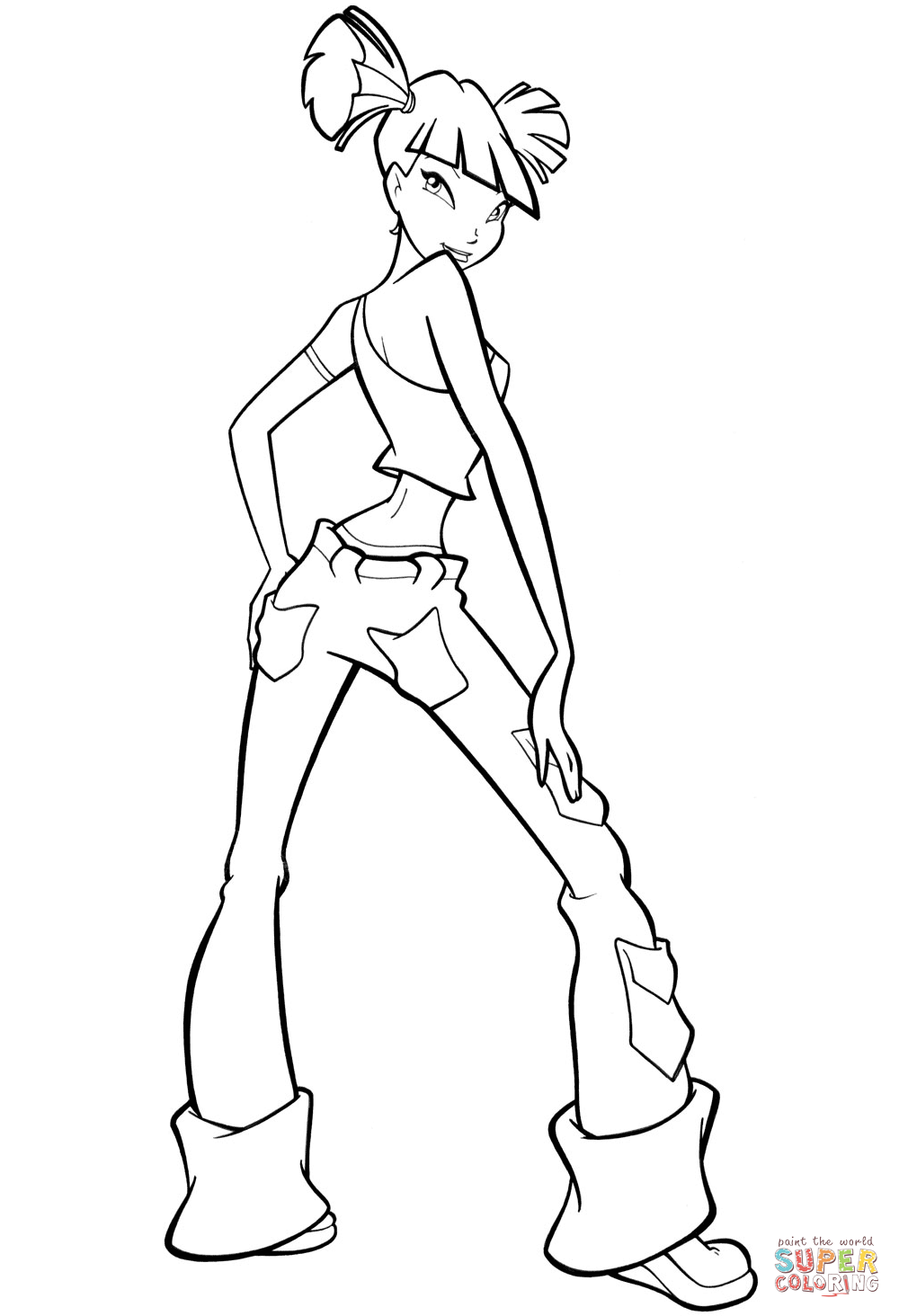 Musa In Nice Pants coloring page | Free Printable Coloring Pages